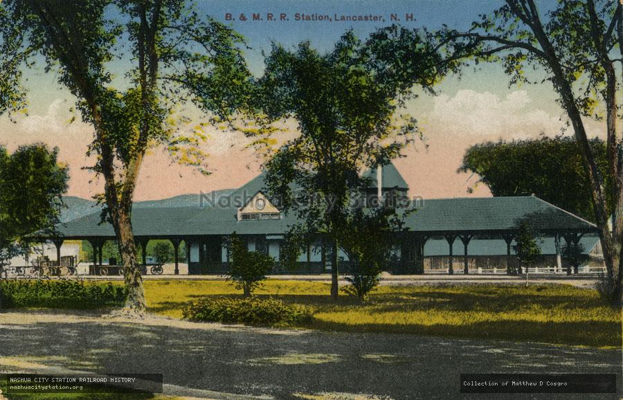 Postcard: Boston & Maine Railroad Station, Lancaster, New Hampshire